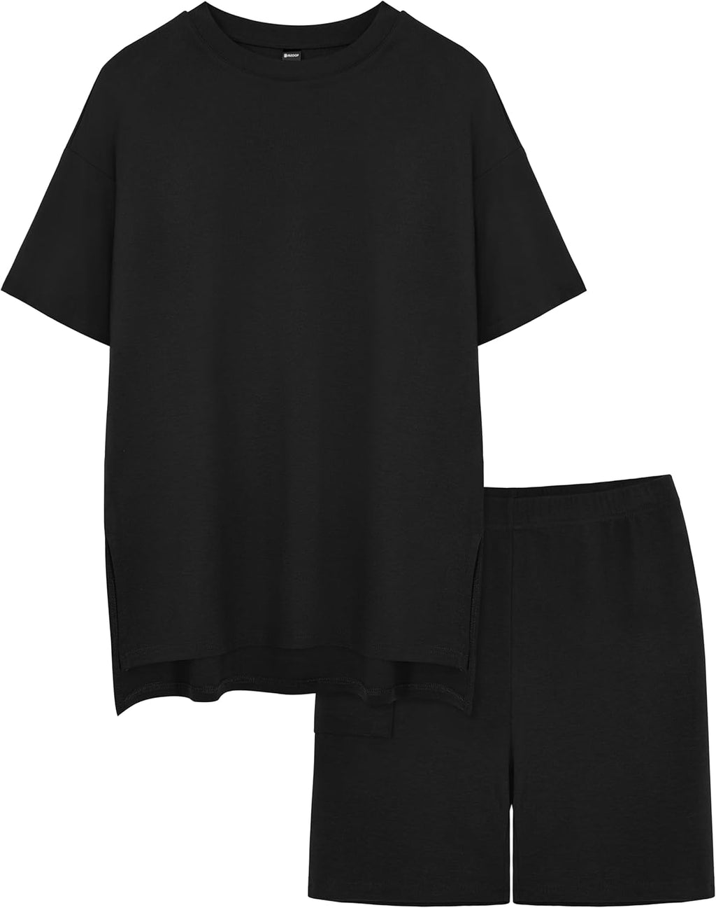 Women'S 2 Piece Lounge Sets 2026 Casual Summer Airport Travel Outfits Oversized Shirts Biker Shorts Matching Clothing
