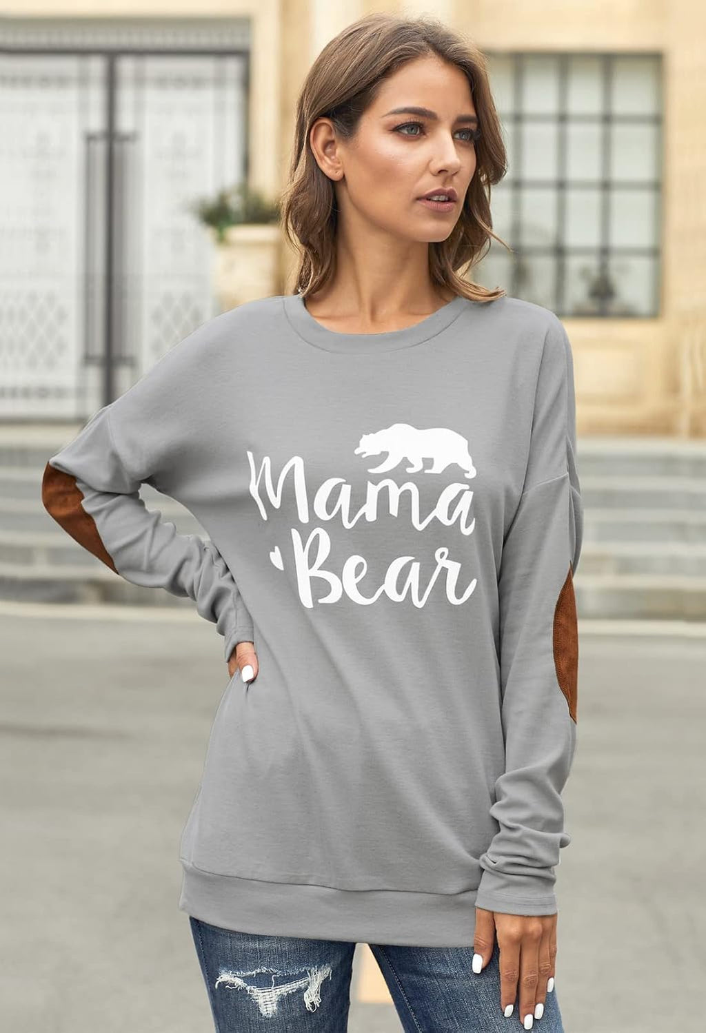 Womens Cozy Long Sleeve Plain Color Slim Fit Jersey Top Grey XL