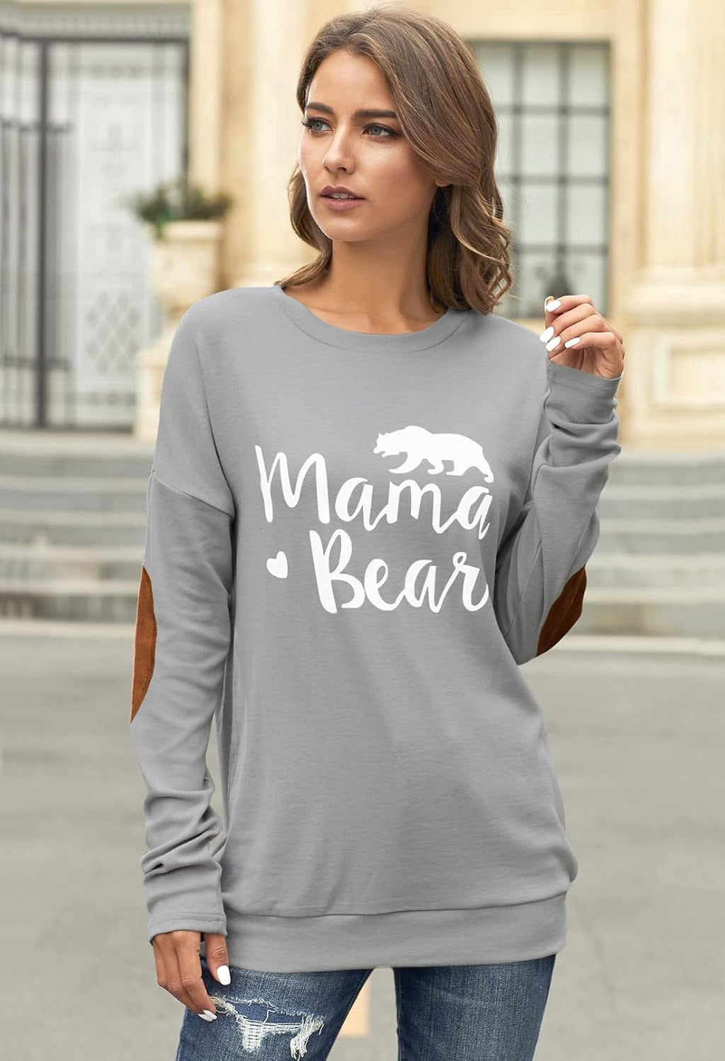 Womens Cozy Long Sleeve Plain Color Slim Fit Jersey Top Grey XL