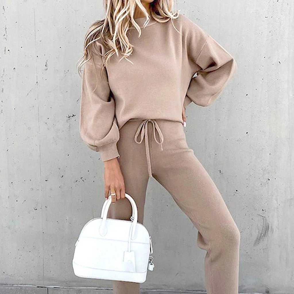 Sweatsuit Sets for Women 2 Piece Long Sleeve Sweatshirt Top and Jogger Pants Fall Activewear Lounge Sets Loose Fit Workout Sets Matching Tracksuit