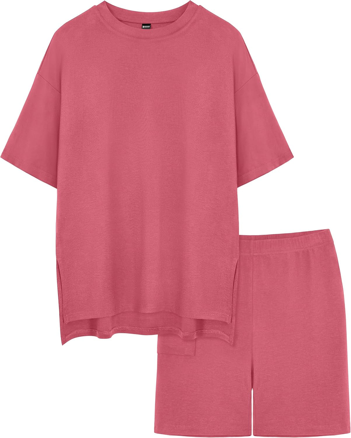 Women'S 2 Piece Lounge Sets 2026 Casual Summer Airport Travel Outfits Oversized Shirts Biker Shorts Matching Clothing