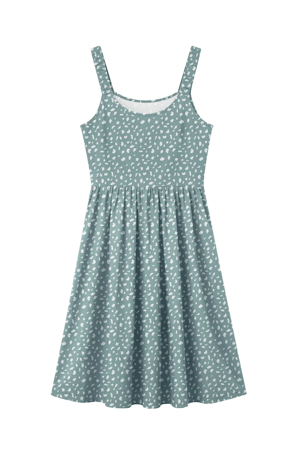 Summer Dresses for Women Sleeveless Square Neck Midi Dress Boho Floral Print Beach Sundress with Pockets