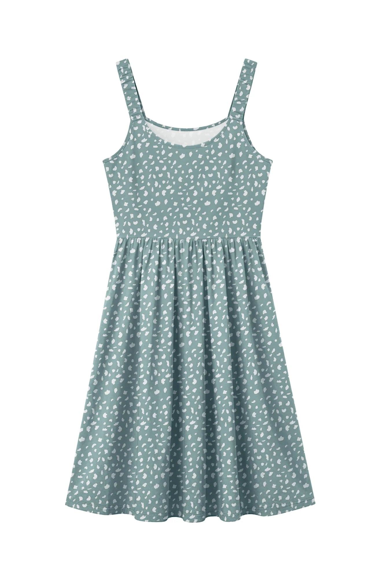 Summer Dresses for Women Sleeveless Square Neck Midi Dress Boho Floral Print Beach Sundress with Pockets