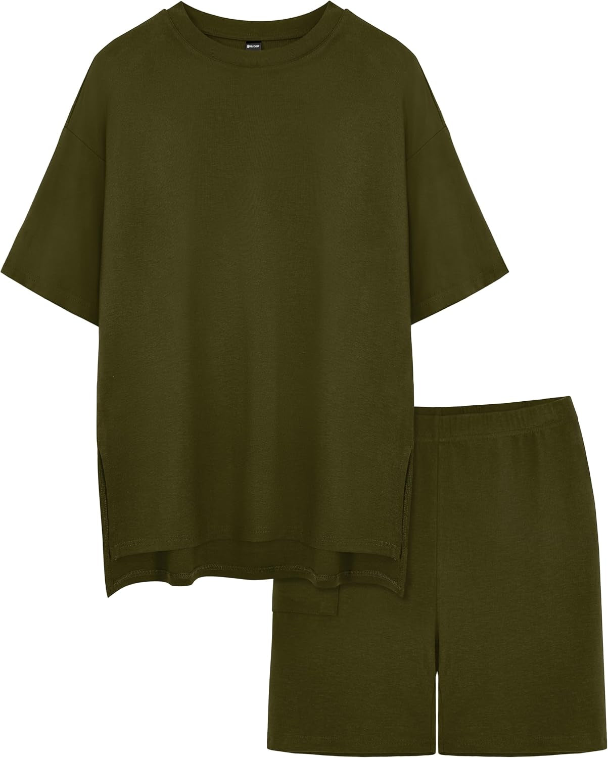Women'S 2 Piece Lounge Sets 2026 Casual Summer Airport Travel Outfits Oversized Shirts Biker Shorts Matching Clothing
